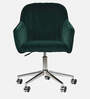 Noah Leatherette Guest Chair In Dark Green Colour