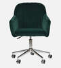 Noah Leatherette Guest Chair In Dark Green Colour