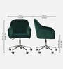 Noah Leatherette Guest Chair In Dark Green Colour