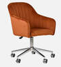 Noah Leatherette Guest Chair In Orange Colour
