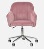 Noah Leatherette Guest Chair In Pink Colour