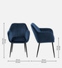 Noah Velvet Arm Chair In Royal Blue Colour