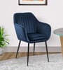 Noah Velvet Arm Chair In Royal Blue Colour