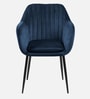 Noah Velvet Arm Chair In Royal Blue Colour