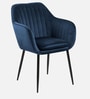 Noah Velvet Arm Chair In Royal Blue Colour