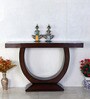 Nobilic Solid Wood Console Table in Brown Finish