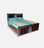 Noble King Size Bed with Storage in Dark Brown Colour