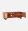 Noble Mango Wood With Cane Door  Open Shelf TV Console In Provincial Teak Finish