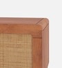 Noble Mango Wood With Cane Door  Open Shelf TV Console In Provincial Teak Finish