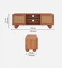 Noble Mango Wood With Cane Door  Open Shelf TV Console In Provincial Teak Finish