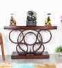 Noble Solid Wood Console Table In Brown Finish