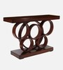 Noble Solid Wood Console Table In Brown Finish