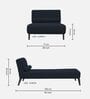 Noce RHS  Fabric Chaise Lounger In Denim Blue Colour