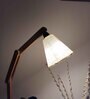 Noel Wooden Shelf Floor Lamp with Wooden Shade & Brown Base