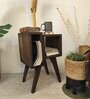 Noel Wooden Shelf Floor Lamp with Wooden Shade & Brown Base