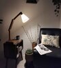 Noel Wooden Shelf Floor Lamp with Wooden Shade & Brown Base