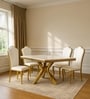 Noelia Faux Marble 6 Seater Dining Set In Lacquer Die Finish