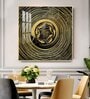 Noir & Gold Fish Glass Finish Square Wall Art