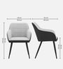 Noir Curve Luxe Accent Chair In Light Grey Colour