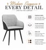 Noir Curve Luxe Accent Chair In Light Grey Colour
