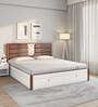 Noir Premier King Size Bed in White Finish with Hydraulic Storage
