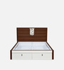 Noir Premier King Size Bed in White Finish with Hydraulic Storage