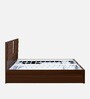 Noir Premier Queen Size Bed in Walnut Finish with Hydraulic Storage