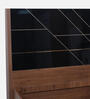 Noir Queen Size Bed In Black Glossy & Knottywood Color with Hydraulic Storage