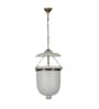 Nolan Ceiling Pendant Light In Frosted White Glass & Brass Finish Metal