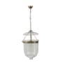 Nolan Ceiling Pendant Light In Transparent Glass & Brass Finish Metal