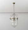Nolan Ceiling Pendant Light In Transparent Glass & Brass Finish Metal