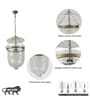 Nolan Ceiling Pendant Light In Transparent Glass & Brass Finish Metal