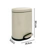 Beige Metal Noma Trash Bin 6 Ltr