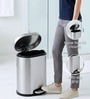 Silver Metal Noma Trash Bin 6 Ltr