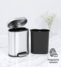 Silver Metal Noma Trash Bin 6 Ltr