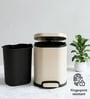 Beige Metal Noma Trash Bin 6 Ltr