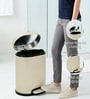 Beige Metal Noma Trash Bin 6 Ltr