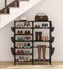 Metal Open Shoe Rack in Black Finish Metal Open Shoe Rack in Black Finish