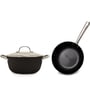 Cast Iron Non-Stick 24 cm Casserole &  24 cm Frypan  Non Toxic and Coating Free 2 pcs Cookware Set