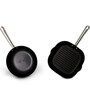 Cast Iron Non-Stick 24 cm FryPan &  28 cm Grill pan  Non Toxic and Coating Free 2 pcs Cookware Set