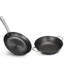 Cast Iron Non-Stick 30 cm Kadhai &  24 cm Frypan  Non Toxic and Coating Free 2 pcs Cookware Set