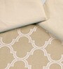 Beige Noor Cotton Floral Breathable & Queen Size Bedsheet With 2 Pillow Covers