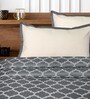 Grey Noor Cotton Floral Breathable & Queen Size Bedsheet With 2 Pillow Covers