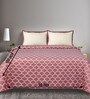 Purple Noor Cotton Floral Breathable & Queen Size Bedsheet With 2 Pillow Covers