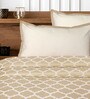 Beige Noor Cotton Floral Breathable & Queen Size Bedsheet With 2 Pillow Covers