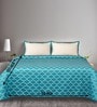 Green Noor Cotton Floral Breathable & Queen Size Bedsheet With 2 Pillow Covers