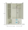 Nora Kid's 3 Door Wardrobe In Azure Blue Finish