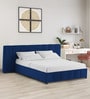 Nora Upholstered King Size Bed In Royal Blue Colour With Box Storage