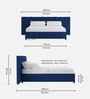 Nora Upholstered Queen Size Bed In Royal Blue Colour With Box Storage