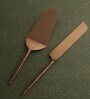 Norah Rose Gold Stainless Steel (Set of 2) Cake Lifter & Knive Set